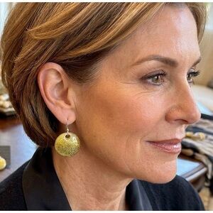 Chico's Elegant Gold Disc Earrings